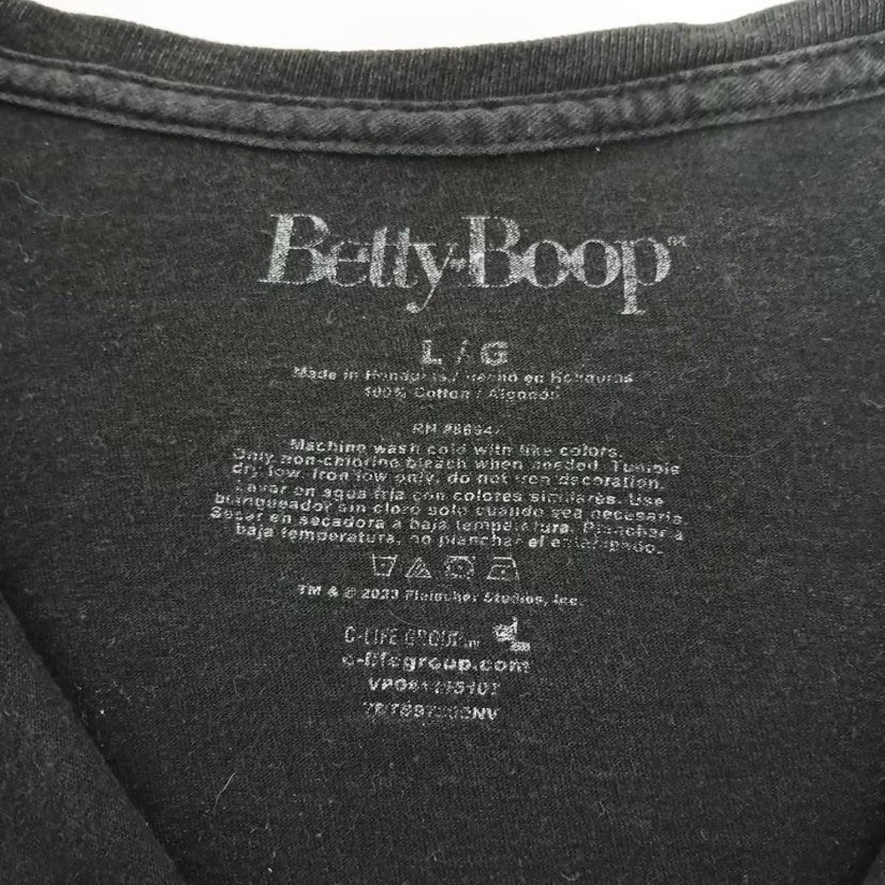 Betty Boop Shirt Womens Large‎ Black Acid Wash Graphic Airbrush Motorcycle Biker - Picture 4 of 8